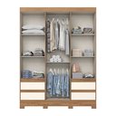 Ver imagem 4 de Guarda Roupa Casal 3 Portas 4 Gavetas Lema Bege/Nature/Off White