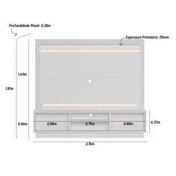 Home Guararapes para TV 75'' com Led Nature/Petra - Linea - 3 Home Guararapes para TV 75'' com Led Nature/Petra - Linea - 3