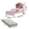 Cama Infantil Casa Princesa Rosa com Nichos Mdf + Colchão S - 2