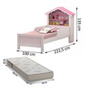 Ver imagem 2 de Cama Infantil Casa Princesa Rosa com Nichos Mdf + Colchão S