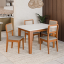 Ver imagem 3 de Conjunto Sala de Jantar Mesa Miami 1,20m 4 Cadeiras Santiago Dobuê