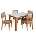 Ver imagem 2 de Conjunto Sala de Jantar Mesa Miami 1,20m 4 Cadeiras Santiago Dobuê