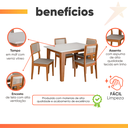 Ver imagem 6 de Conjunto Sala de Jantar Mesa Miami 1,20m 4 Cadeiras Santiago Dobuê