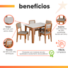 Conjunto Sala de Jantar Mesa Miami 1,20m 4 Cadeiras Santiago Dobuê - 6