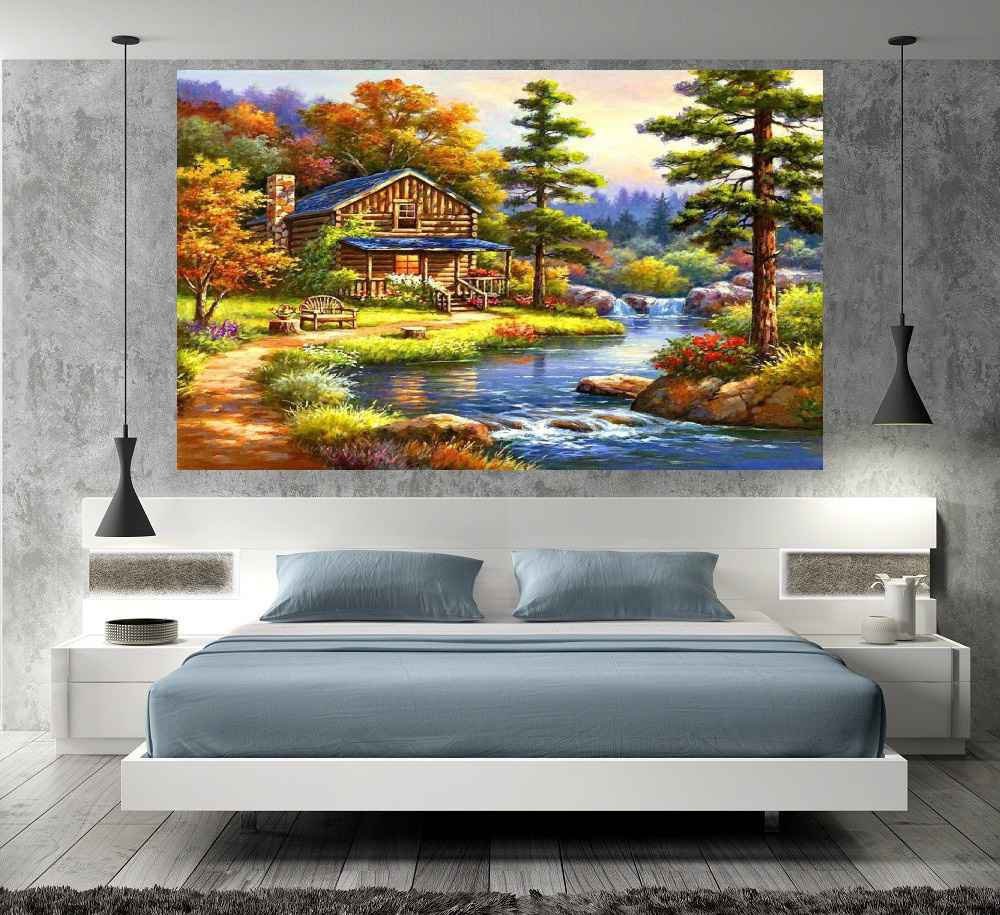 Quadro Pintura Paisagem Óleo Sobre Tela 3014: 70cm (A) x 110cm (L) - 5