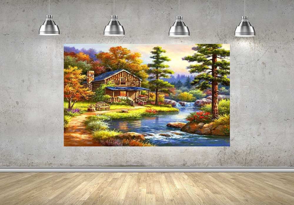 Quadro Pintura Paisagem Óleo Sobre Tela 3014: 70cm (A) x 110cm (L) - 4