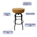 Ver imagem 2 de Banqueta Bar Altura 65cm Giratória cor Preta Assento cor Caramelo grosso Combo 4 Peças Poltronas do