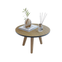 Ver imagem 1 de Mesa de Centro e Lateral Apoio para Sala Tripe Redonda Retro