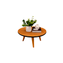 Ver imagem 4 de Mesa de Centro e Lateral Apoio para Sala Tripe Redonda Retro