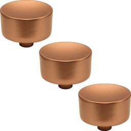 Conjunto de 3 Puxadores 194 Yuma Ponto Cobre para Móveis Armários e Gavetas - 1