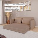 Ver imagem 5 de Sofá Cama Retrátil 3 Lugares Veneza 1,56m Linho Bege