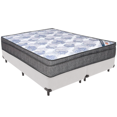 Cama Box e Colchão Iso Superpocket Molas Ensacadas Queen Ortobom: Branco