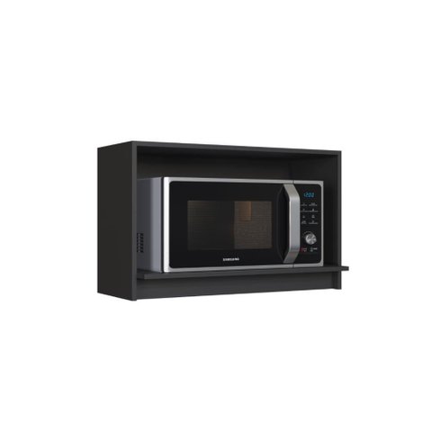 Armário Aéreo Modulado para Microondas Fidelitá Mônaco 80cm Chumbo/Titânio