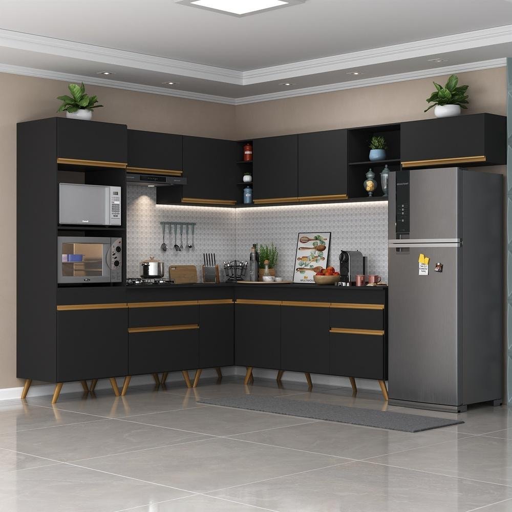 Cozinha Completa de Canto Veneza Gb Multimóveis Mp2048 com Armário e ...