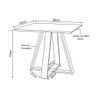 Mesa de Jantar Quadrada Manu Base Madeira Maciça 90cm - Off White - 3