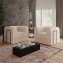 Ver imagem 2 de Kit Duas Poltronas Monaco Decorativa Escritorio Sala de Espera Bege