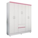 Ver imagem 3 de Cômoda Flora e Guarda Roupa Casal Flash 2 Branco Flex - Demóbile