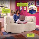 Ver imagem 5 de Sofá Cama Bolge 1,88m Xpand Tech Tecido Velourê Bege Cama Inbox