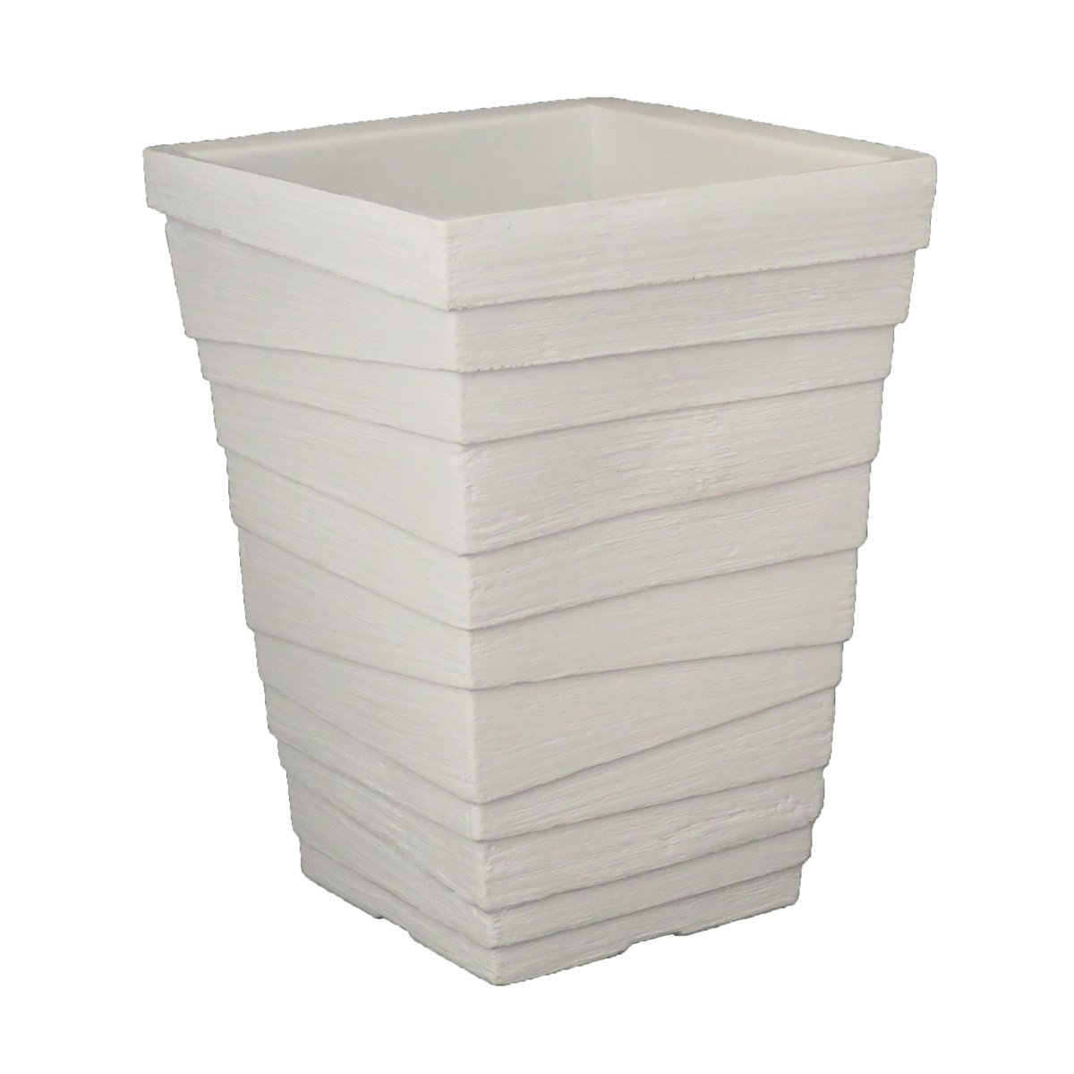 VASO DE PLANTA COLUNA QUADRADA DEGRAU 36x29x50 BRANCO - 2