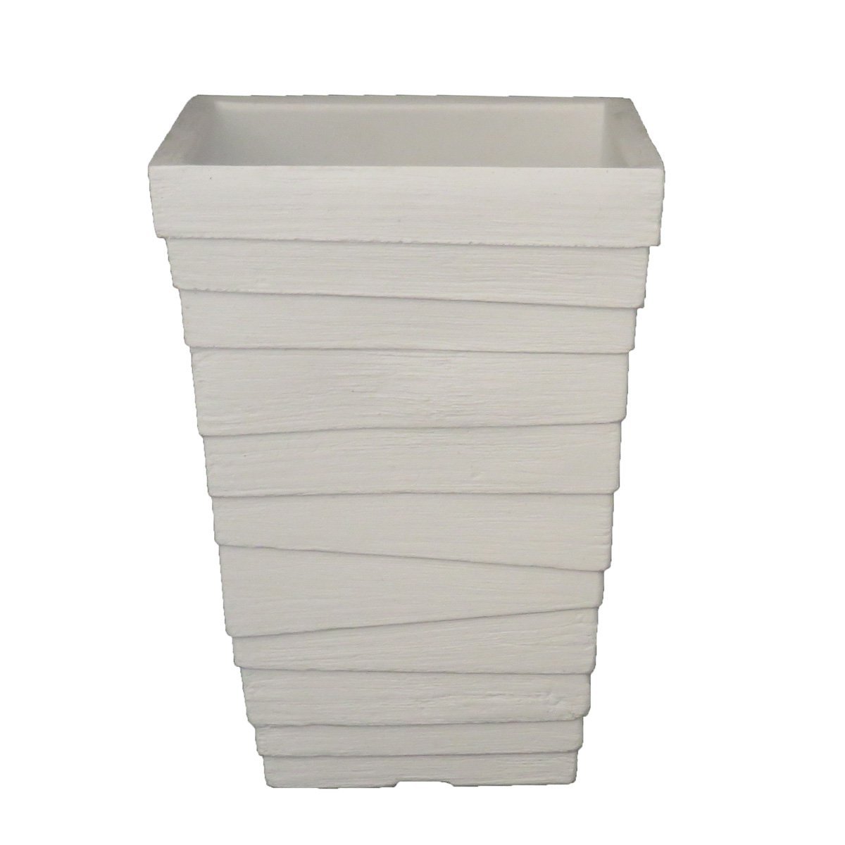 VASO DE PLANTA COLUNA QUADRADA DEGRAU 36x29x50 BRANCO