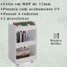 Kit 2 Carrinho Organizador Salao Estetica Manicure Branco Mobbs Branco - 3