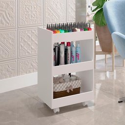 Kit 2 Carrinho Organizador Salao Estetica Manicure Branco Mobbs Branco - 5