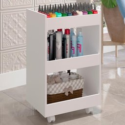Kit 2 Carrinho Organizador Salao Estetica Manicure Branco Mobbs Branco - 4