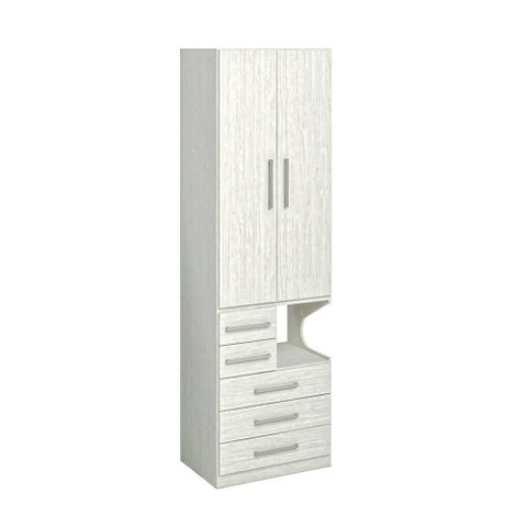 Guarda-roupa de 2 Portas com Mesa de Cabeceira 1224 Esquerdo Carvalho Claro