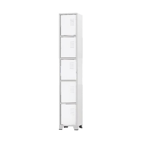 Armário Roupeiro de Aço 5 Portas para Vestiário Academia Branco com Chave