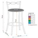 Ver imagem 3 de Kit 2 Banquetas Cromadas BC51-a E522 Cinza/Cromado/Preto