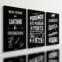Ver imagem 1 de Kit 3 Quadro Decorativo Churrasco Área de Churrasqueira 40x28cm