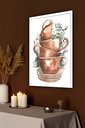 Ver imagem 2 de Quadro Decorativo Xícaras Empilhadas Cozinha - 70x50cm:moldura Preta