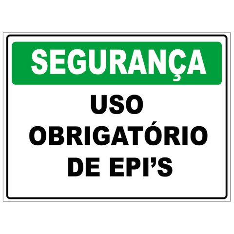 Placas Epi Uso Obrigatório Segurança Sinalização Modelo 2 20x30cm Tacolado 10 Unidades