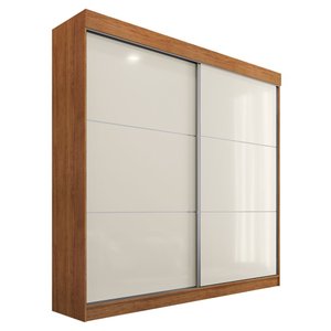 Guarda Roupa Casal Flex 2 Portas Deslizante 4 Gavetas Montes Claros Cedro Areia - Saga Decor