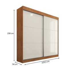 Guarda Roupa Casal Flex 2 Portas Deslizante 4 Gavetas Montes Claros Cedro Areia - Saga Decor - 5