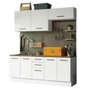 Ver imagem 5 de Kit com 2 Balcões e 2 Armários Aéreos Multiuso 200cm Branco/rustic Agata Madesa Branco/rustic