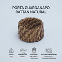 Ver imagem 2 de Porta Guardanapos Rattan Natural 70% Bambu 30% Rattan 5x4cm