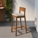 Ver imagem 2 de Banqueta Assento Estofado Madeira Maciça Manu