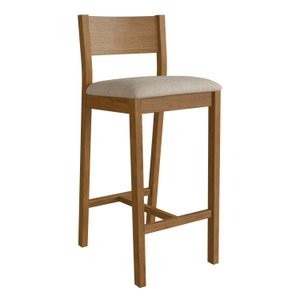 Banqueta Assento Estofado Madeira Maciça Manu