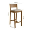 Ver imagem 3 de Banqueta Assento Estofado Madeira Maciça Manu