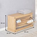 Ver imagem 4 de Banco Sapateira Madeira 6 Pares 1 Porta Basculante Tequila Idimex