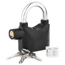 Ver imagem 1 de Cadeado com Alarme Anti Furto Roubo 110 Dcb Sirene Alta Som Segurança Moto Carro Casa Proteçao