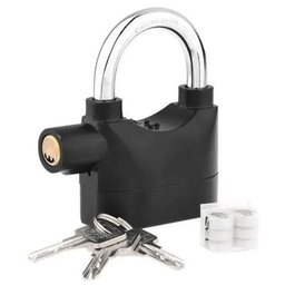 Cadeado com Alarme Anti Furto Roubo 110 Dcb Sirene Alta Som Segurança Moto Carro Casa Proteçao - 1