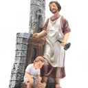 Ver imagem 4 de Imagem São José Trabalhador com Menino Jesus Resina 20 Cm