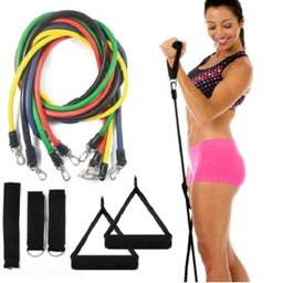 Kit Elasticos Exercícios 11 Peças Pilates Musculação Treino - 7