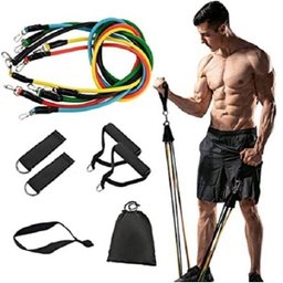 Kit Elasticos Exercícios 11 Peças Pilates Musculação Treino - 4