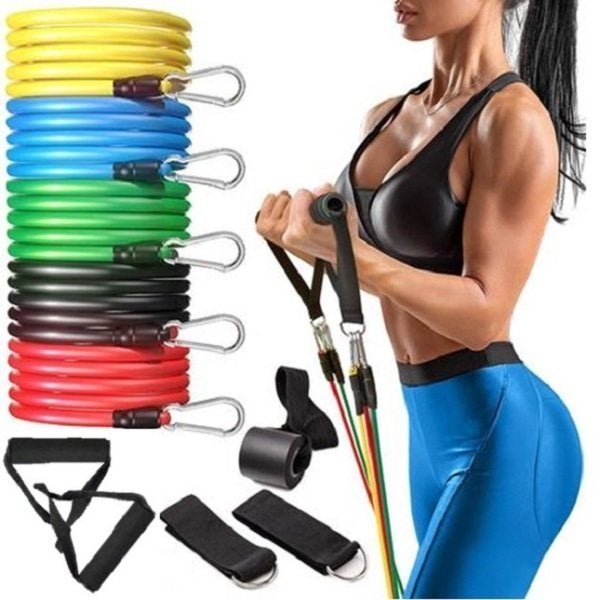 Kit Elasticos Exercícios 11 Peças Pilates Musculação Treino - 1