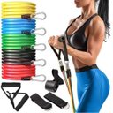 Ver imagem 1 de Kit Elasticos Exercícios 11 Peças Pilates Musculação Treino