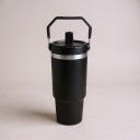 Ver imagem 1 de Garrafa Térmica Ms-983 900ml com Bico com Alça Flip Tumbl Aço Inoxidável Academia Trabalho:Preto