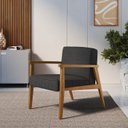 Ver imagem 1 de Poltrona Decorativa Madeira Maciça Jequitibá Assento com Persintas Elásticas e Algodão Julia